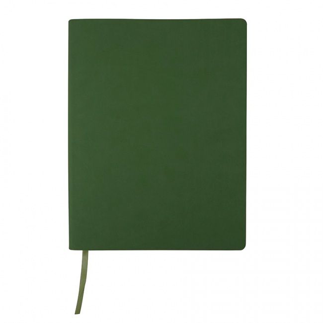 Бизнес-блокнот "Biggy", B5 формат, зеленый, серый форзац, мягкая обложка, в клетку - фото от интернет-магазина подарков Хочу Дарю