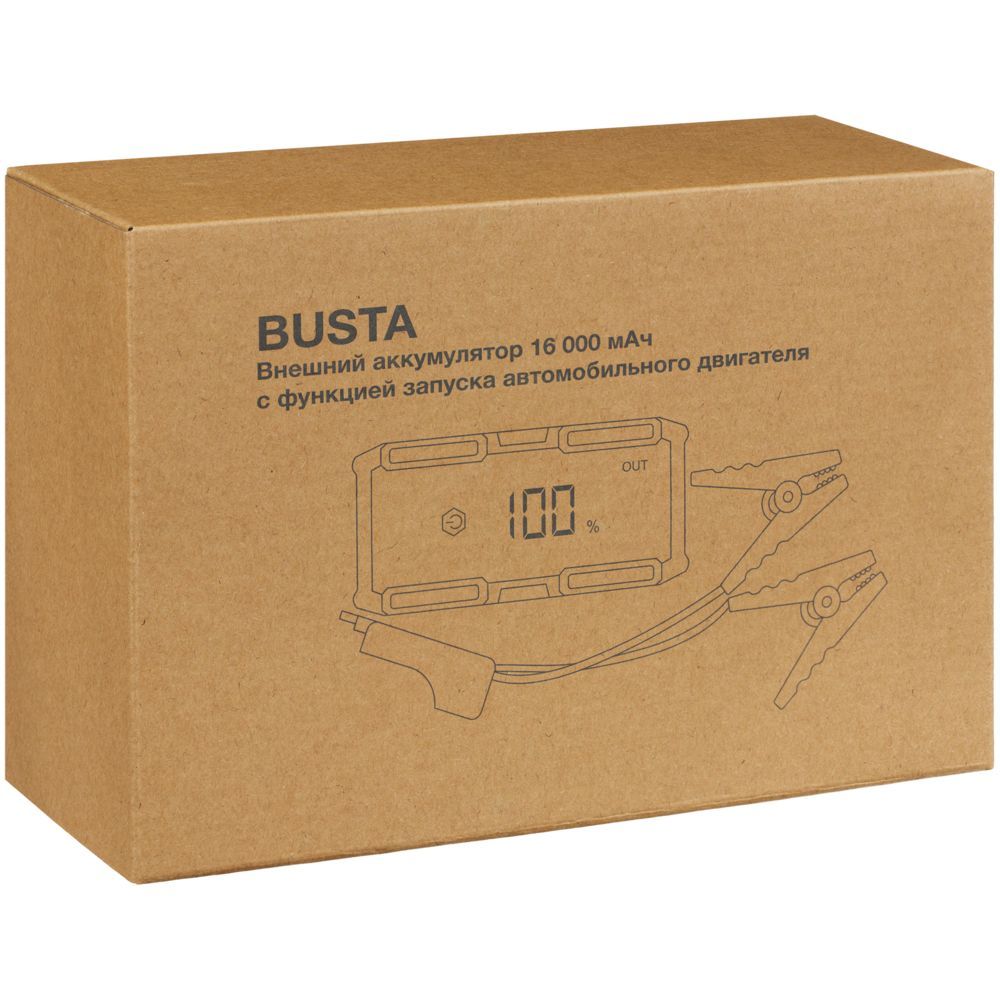 Аккумулятор с запуском двигателя Busta 16000 мАч, черный - фото от ХочуДарю