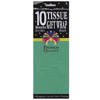 Упаковочная бумага "Тишью", зеленый, 10 листов в упаковке, размер листа 50*66 см - фото от интернет-магазина подарков ХочуДарю