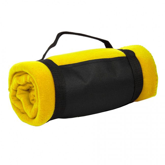 Плед "Color"; желтый; 130х150 см; флис 220 гр/м2; шелкография, вышивка - фото от интернет-магазина подарков Хочу Дарю