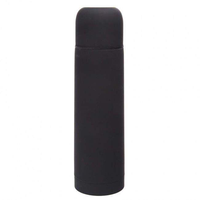 Термос вакуумный "Flask",сталь с покрытием софт тач, черный, 500 мл. - фото от интернет-магазина подарков Хочу Дарю
