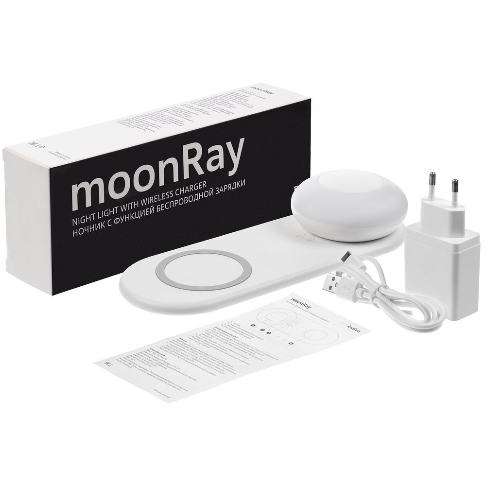 Ночник с функцией беспроводной зарядки moonRay, белый - фото от ХочуДарю