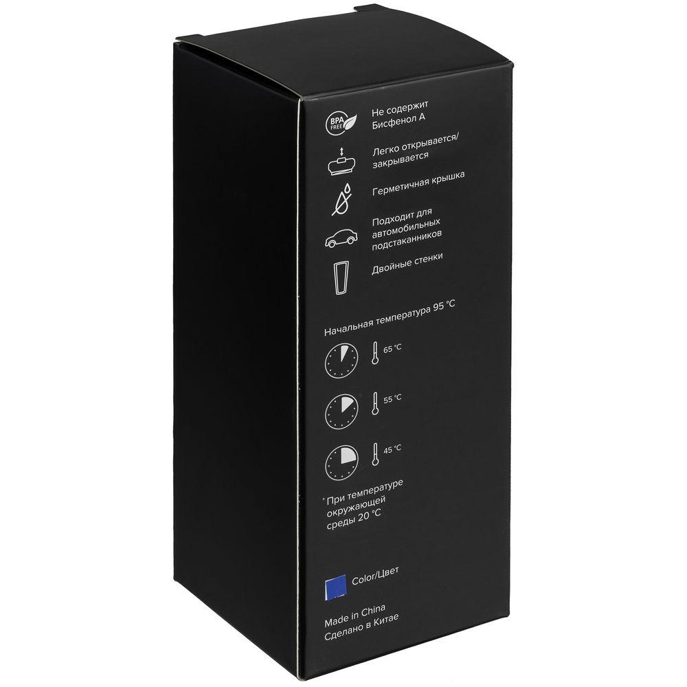 Термостакан Relief, черный с синим - фото от интернет-магазина подарков Хочу Дарю
