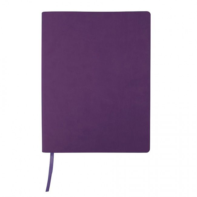 Бизнес-блокнот "Biggy", B5 формат, фиолетовый, серый форзац, мягкая обложка, в клетку - фото от интернет-магазина подарков Хочу Дарю