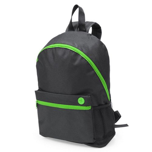 Рюкзак "Town", черный с зелеными молниями, 28х38х12 см, полиэстер 600D - фото от интернет-магазина подарков Хочу Дарю