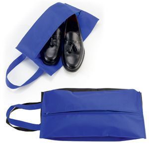 Футляр для обуви на молнии "HAPPY TRAVEL", синий, нетканка , 20*42*15 см, шелкография - фото от интернет-магазина подарков Хочу Дарю