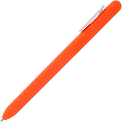 Ручка шариковая Swiper Soft Touch, неоново-оранжевая с белым - фото от ХочуДарю