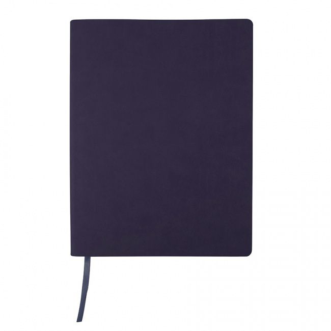 Бизнес-блокнот "Biggy", B5 формат, темно-синий, серый форзац, мягкая обложка, в клетку - фото от интернет-магазина подарков Хочу Дарю